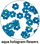  Art Club Holo Flowers Aqua 