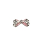  Nail Gem Bow Silver Pink Lines Medium 