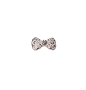  Nail Gem Bow Pink Silver Swirls Medium 