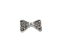  Nail Gem Bow Silver Curved Large 