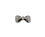  Nail Gem Bow Silver Black Lines Medium 