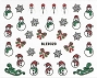  Sticker 3D Snowman Snowflakes 