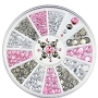  Rhinestone Silver Pink Grey Wheel 