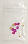  Nail Gem Red AB Flowers 10/Pack 
