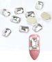  Gem Stone Rectangle White 10/Pack 