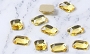  Gem Stone Rectangle Gold 10/Pack 