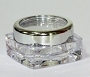  Clear Square Jar w/ Silver Lid 