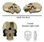  Swarovski Skull Met Lt Gold 3pcs/Bag 