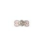  Nail Gem Bow Pink 4 Stones Medium 