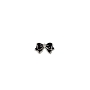  Nail Gem Bow Black and Silver Medium 