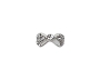  Nail Gem Bow Silver White Lines Medium 