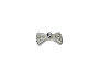  Nail Gem Bow White Silver Medium 