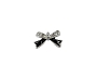  Nail Gem Bow Silver Black Tails Large 