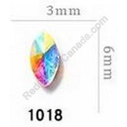  Rhinestone Navette S Crystal AB 10/Pack 