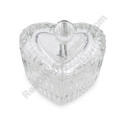 Crystal Jar w/ Lid Heart 